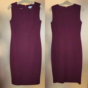 Calvin Klein Size 6 Solana Knit bodycon dress - Burgundy